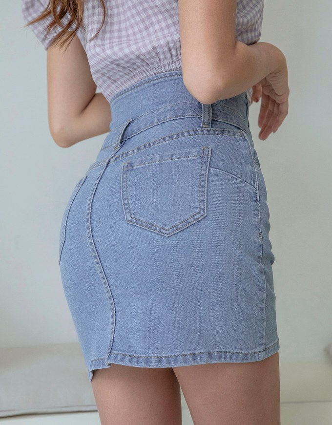 Breezy Cooling No Filter Shape-Up Slimming Denim Skirt