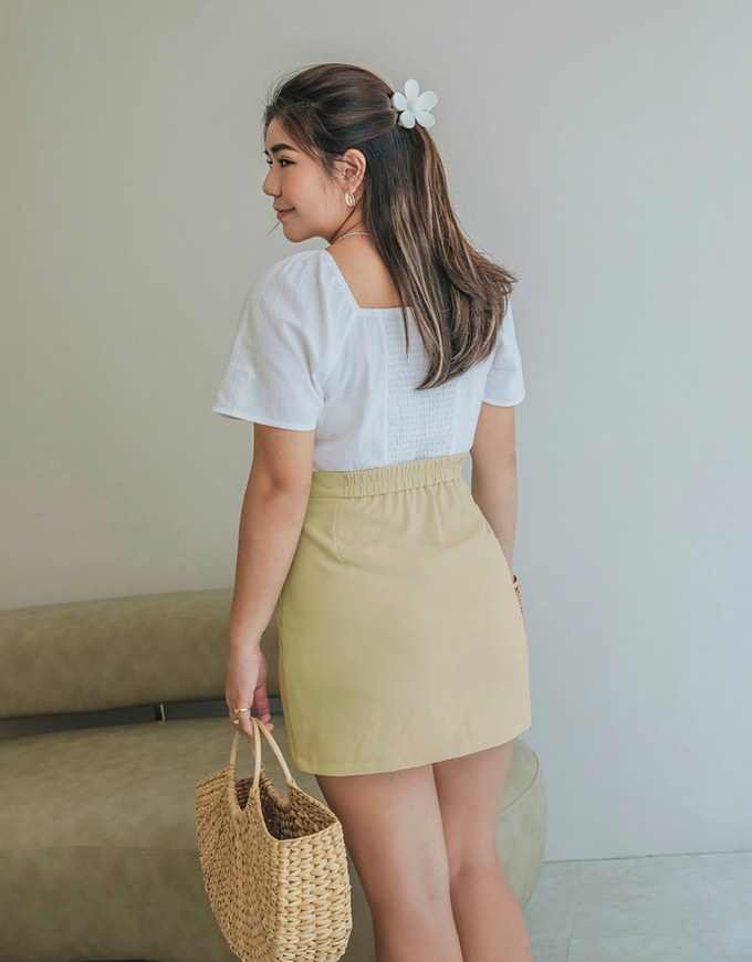 Minimalist Bias Cut A-Line Mini Skirt