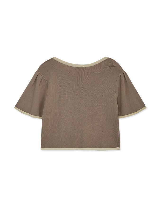 Finest Minimalistic Two-Tone Knitted Top