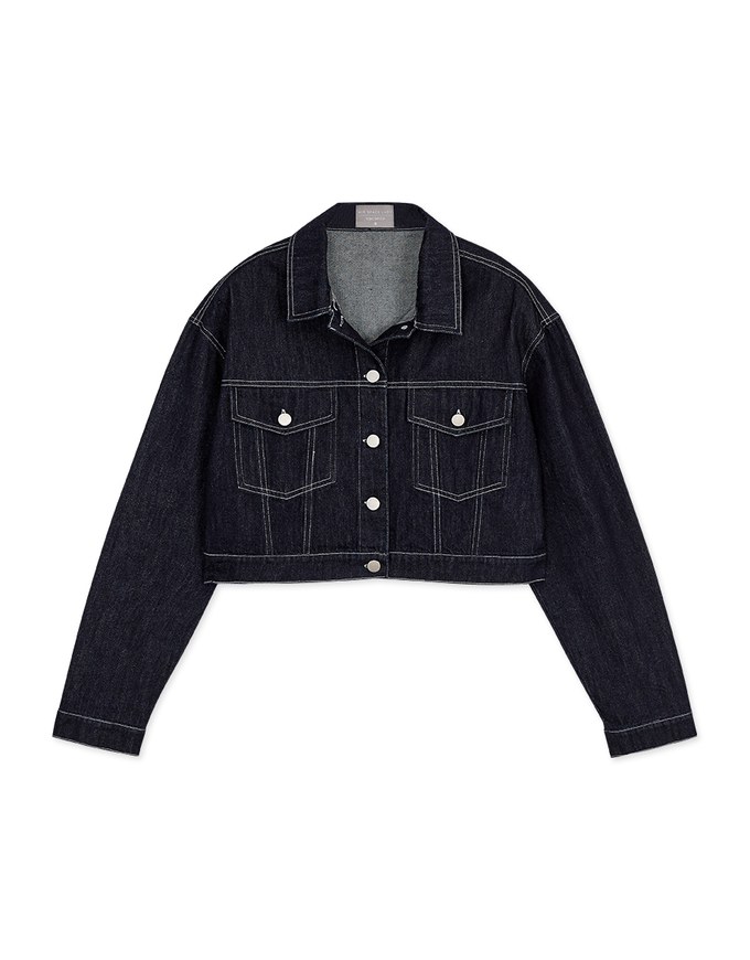 【Vacanza】Modern Chic Denim Crop Jacket