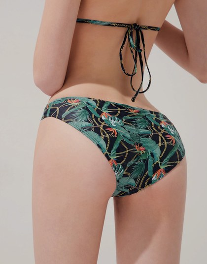 Printed Ruched Back Bikini Bottom