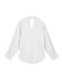 Stylish Hollow Back With Buttons Wrinkle-Free Blouse