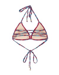 Printed Halter Crisscross Bikini Top (Thick Padded)