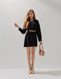 Trendy Gold Chain Dress (With Belt)