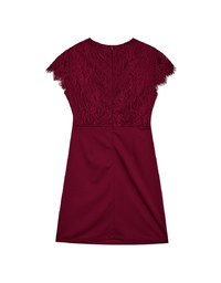 Lace Stitching Waist Cutout Mini Cheongsam Dress