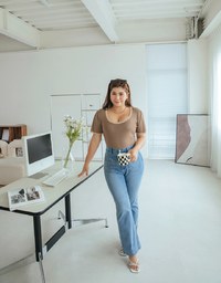 Finest Minimalistic Two-Tone Knitted Top