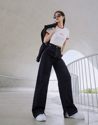 【Vacanza】Casual Cool Slit Straight-Leg Denim Pants