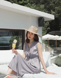 Ethereal Tie-Back Scrunch Sleeveless Maxi Dress