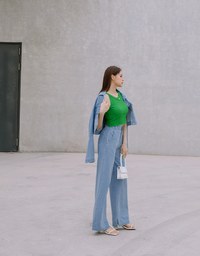 【Vacanza】Modern Chic Denim Crop Jacket