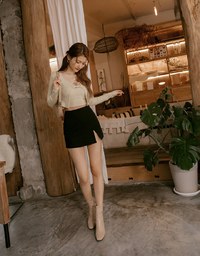 Metal Straight Grain Two-Piece Crop Top