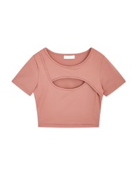 U Neck Low Cut Crop Track Top