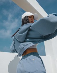 Hooded Zip Crop Track Jacket