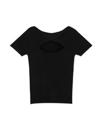 【Mi's Pick】Refined Hollow Crossover 2WAY Ribbed Top