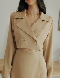 Trench Coat Fake Two Piece Hollow Mini Dress